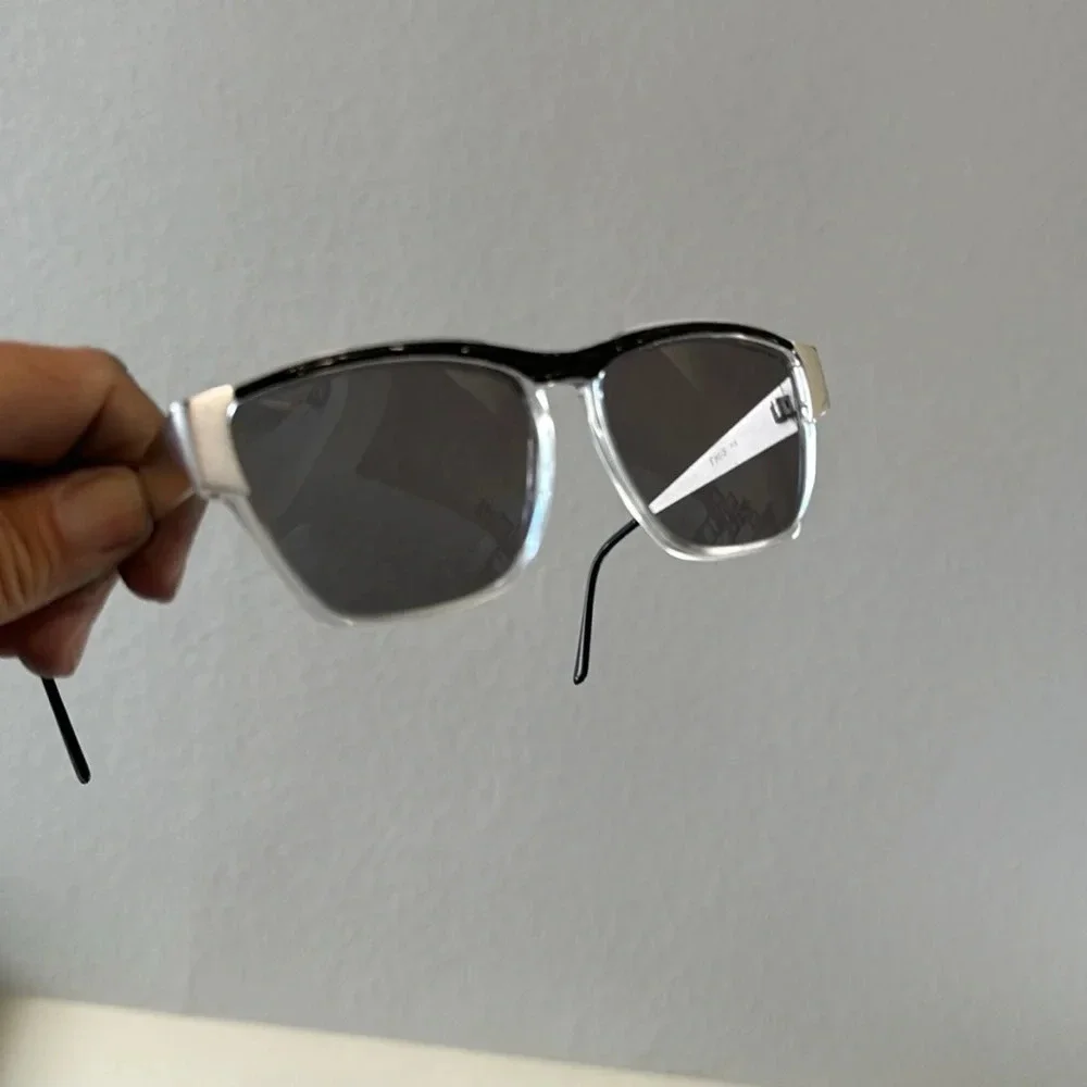 Vintage Laura Biagiotti Italy 80’s Black Silver Sunglasses pristine with case